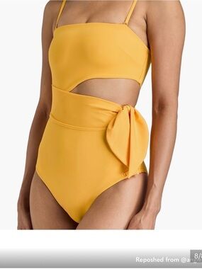 Zimmermann Yellow Bandeau Cutout One-Piece Swimsuit